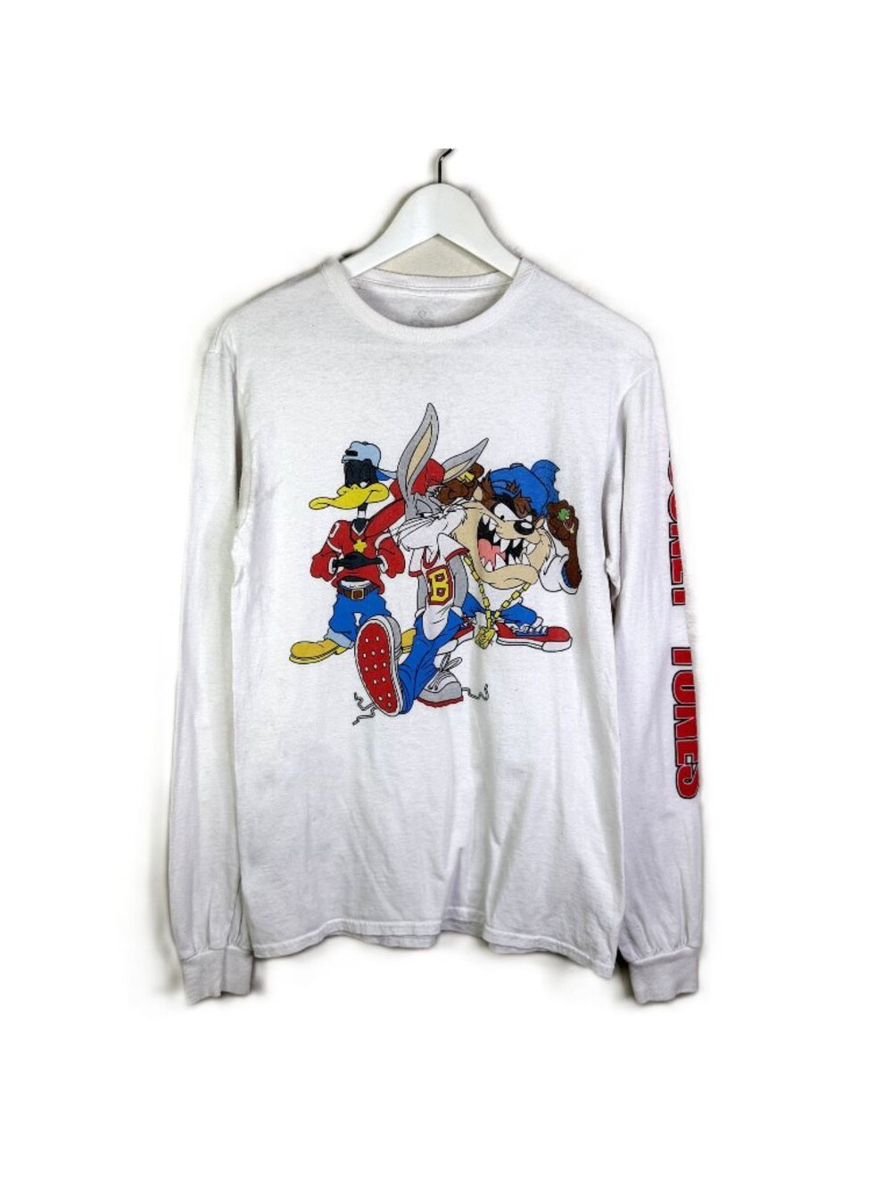 Vintage 90s Looney Tunes Long Sleeve Graphic Tee, Space Jam, Size Small